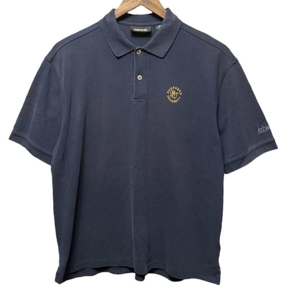 Shepherd University college sports small logo short sleeve collared polo T-shirt